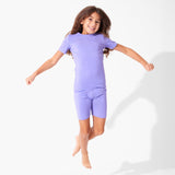 Poppin Purple Bamboo Kids Pajama Short Set - HoneyBug 
