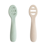 First Feeding Baby Spoons 2-Pack - Cambridge Blue/Shifting Sand - HoneyBug 