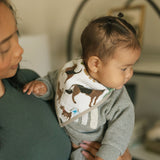 Cotton Muslin + Fleece Bandana Bib 4 Pack - Woof - HoneyBug 