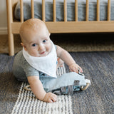 Cotton Muslin + Fleece Bandana Bib 4 Pack - Taupe Cross - HoneyBug 