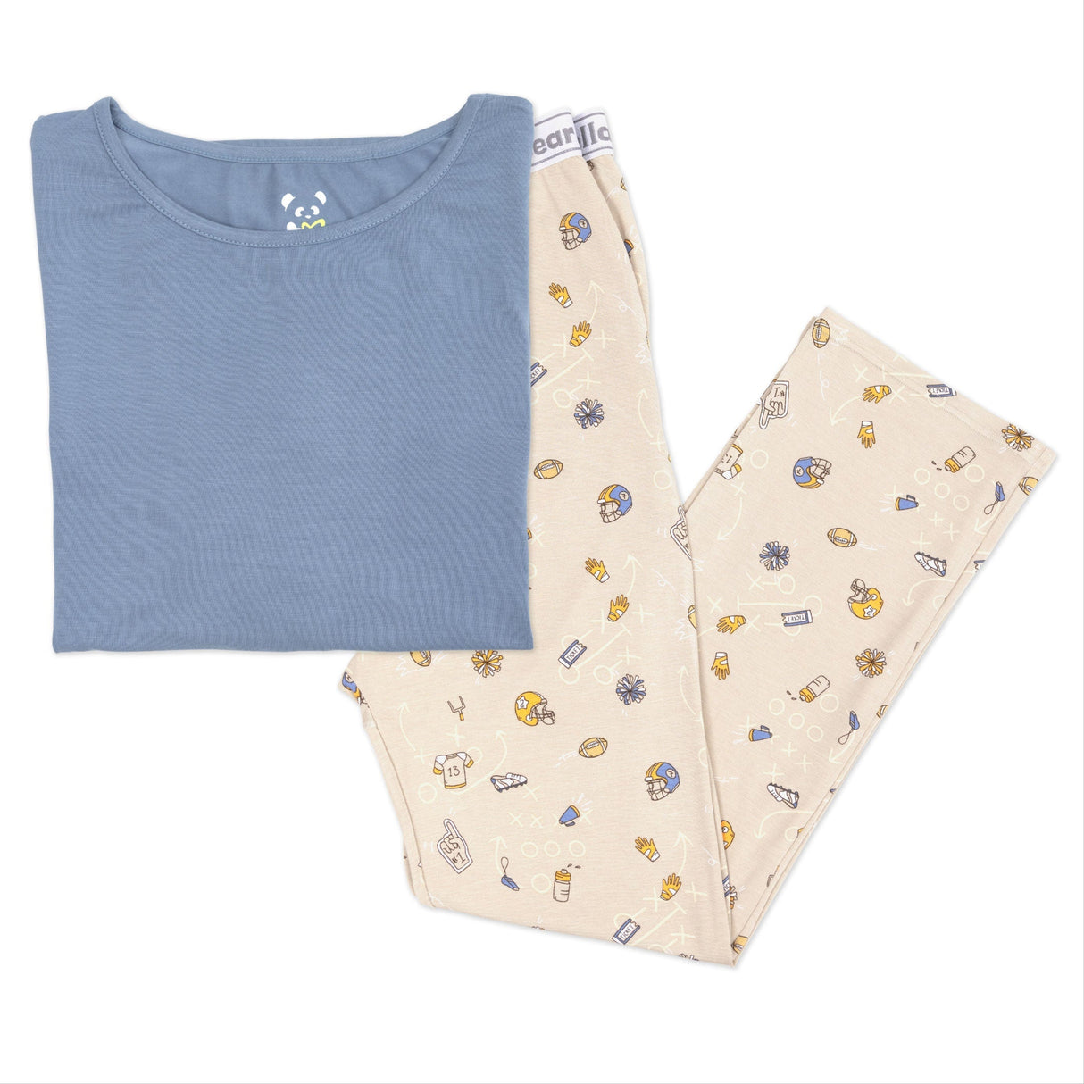 Football Bamboo Men's Pajama Set - HoneyBug 