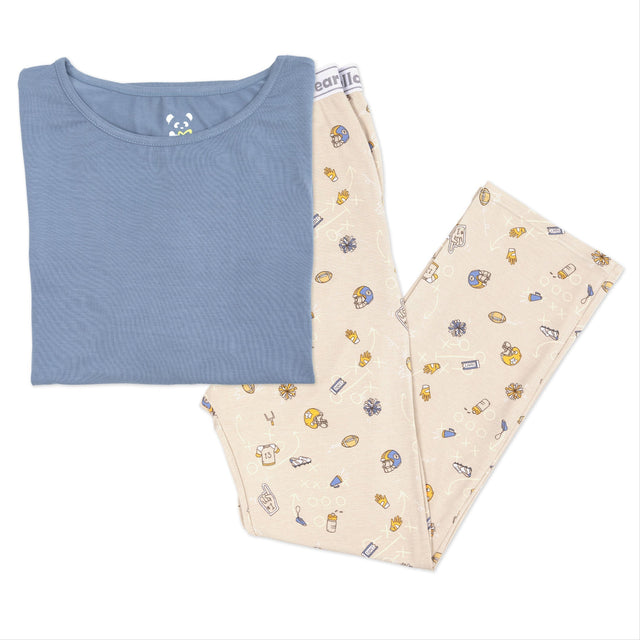Football Bamboo Men's Pajama Set - HoneyBug 