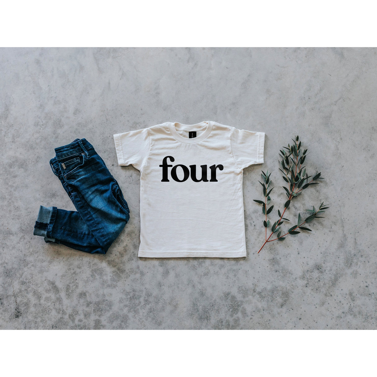 Four Modern Birthday Shirt Organic Kids Tee - HoneyBug 