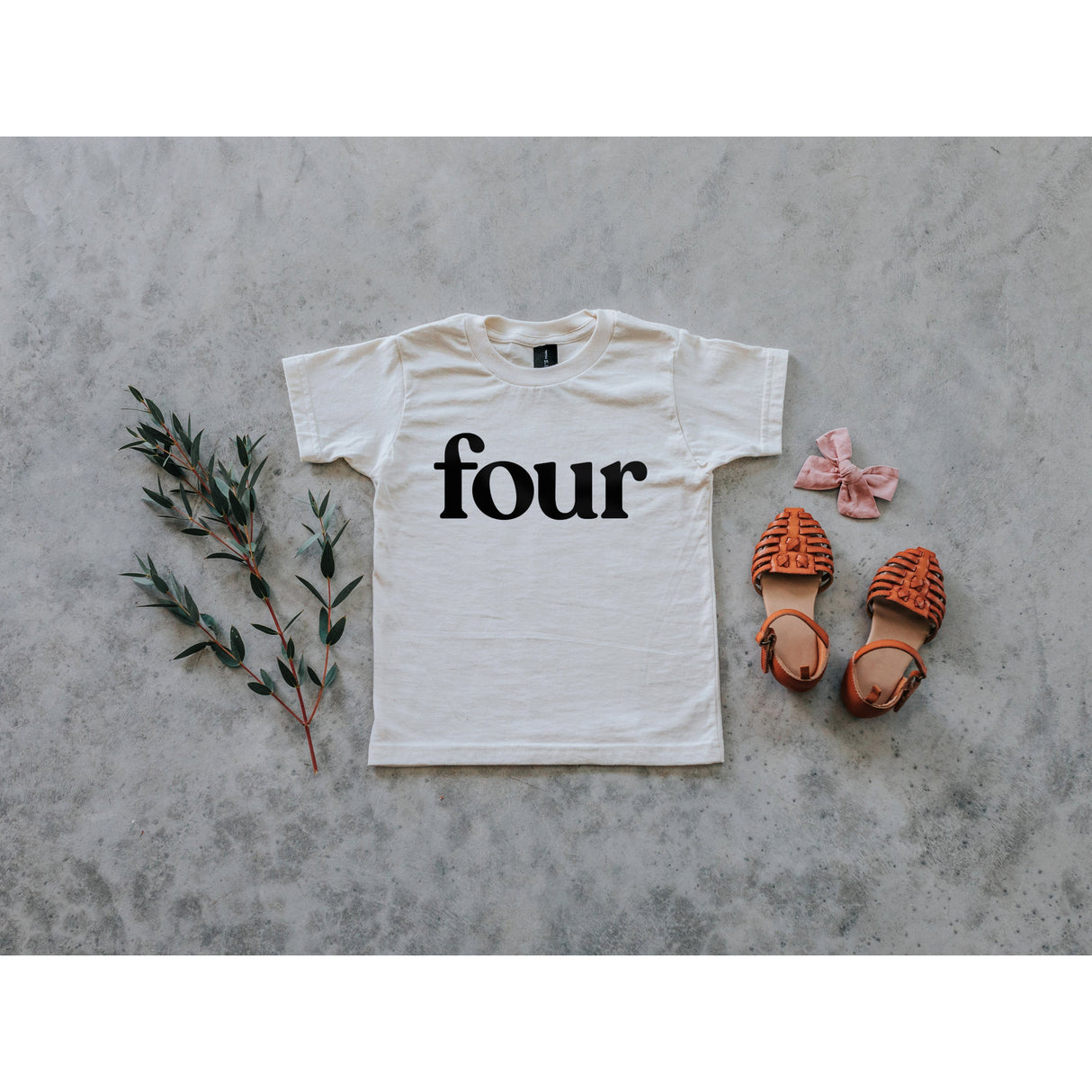 Four Modern Birthday Shirt Organic Kids Tee - HoneyBug 