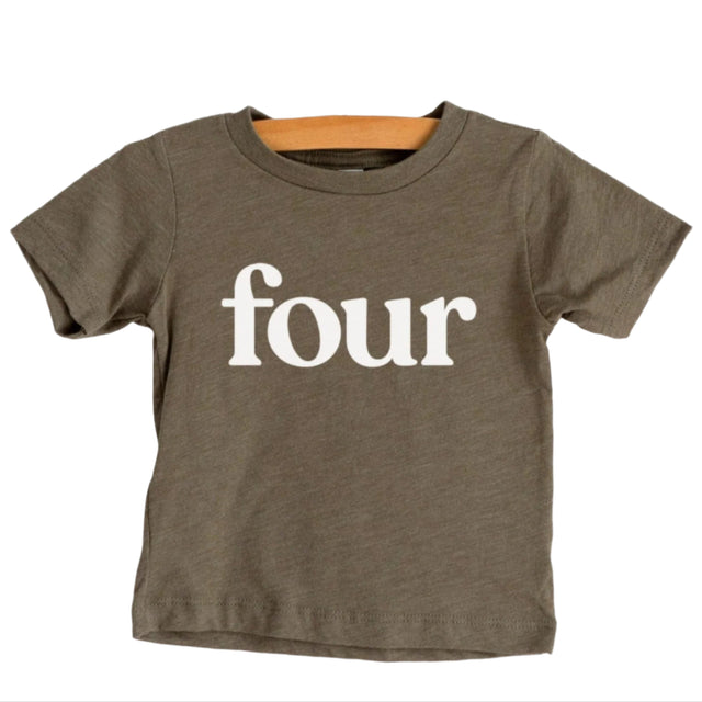 Four Modern Birthday Shirt Kids Tee - HoneyBug 