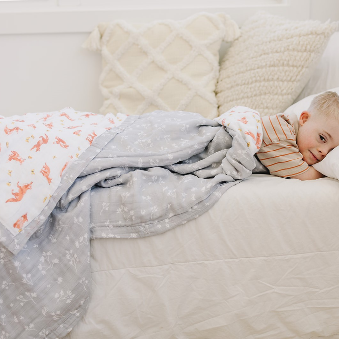 Fox Tales + Prairie Oh So Soft Muslin Super Snuggle Blanket - HoneyBug 