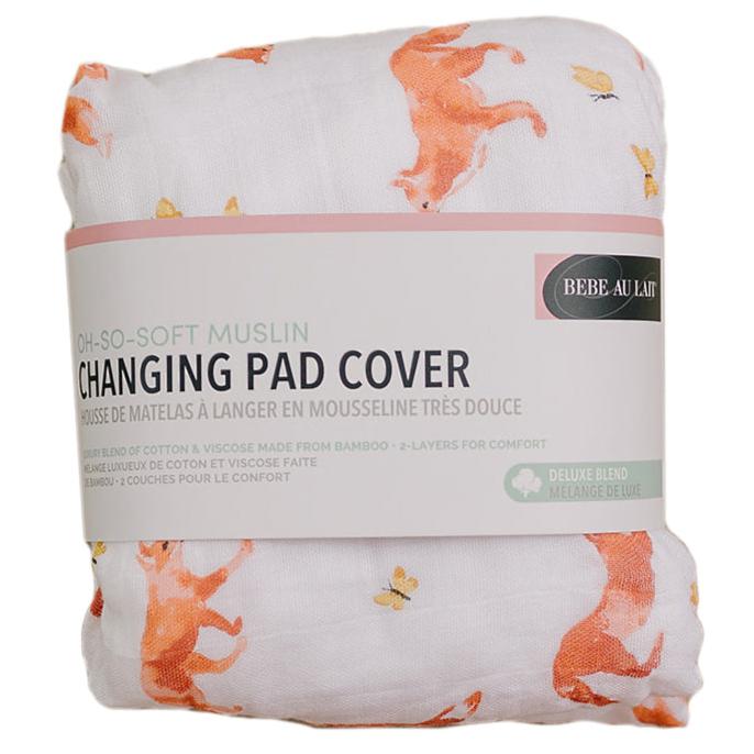 Fox Tales Oh So Soft Muslin Changing Pad Cover - HoneyBug 