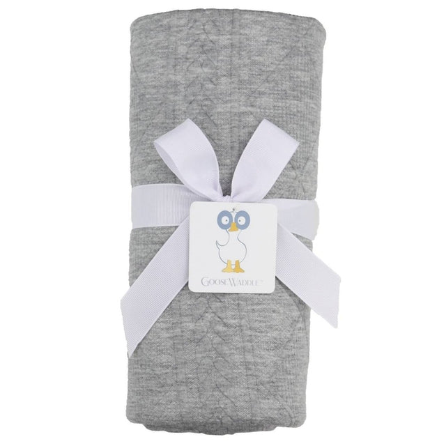 Gray Knit Blanket - HoneyBug 