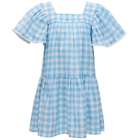 Cornflower Gingham Beach Dress - HoneyBug 
