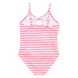 Coral Stripe Sustainable Bow Swimsuit - HoneyBug 