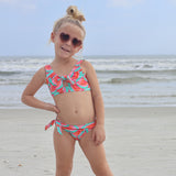 Geo Melon Sustainable Knot Front Bikini - HoneyBug 