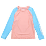 Peach Colorblock LS Rash Top - HoneyBug 