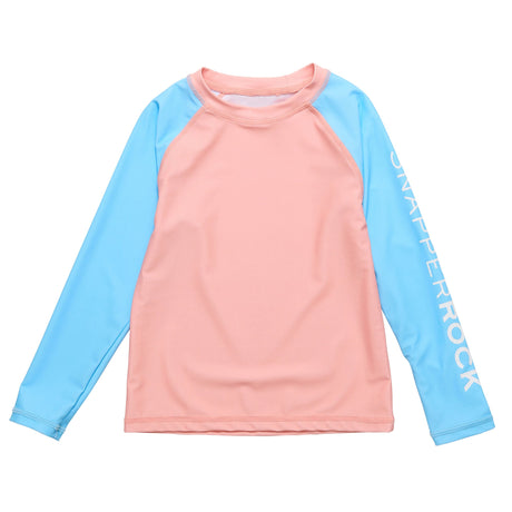 Peach Colorblock LS Rash Top - HoneyBug 