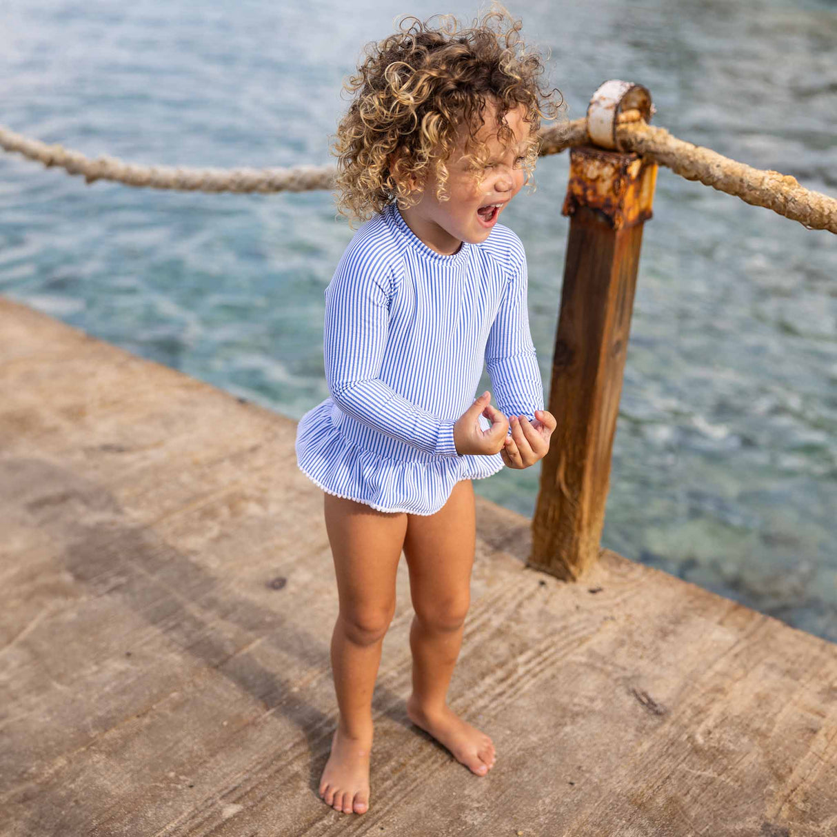 Parisian Summer LS Skirt Surf Suit - HoneyBug 