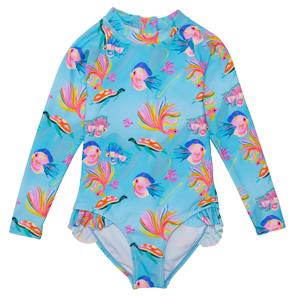 Kaleido Fish Sustainable Leg Frill Surf Suit - HoneyBug 