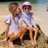 Daisy Chain Puff Sleeve Surf Suit - HoneyBug 