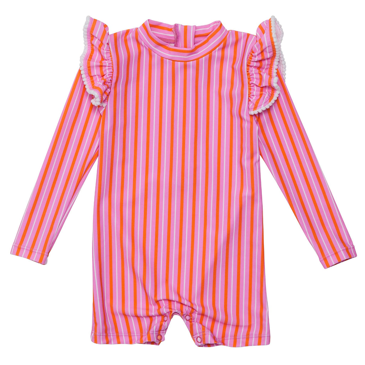 Stripy Sunset Sustainable LS Sunsuit - HoneyBug 