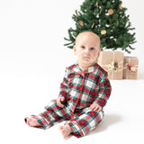 Holiday Plaid - Kids Long Sleeve Coat Style with Pant - HoneyBug 