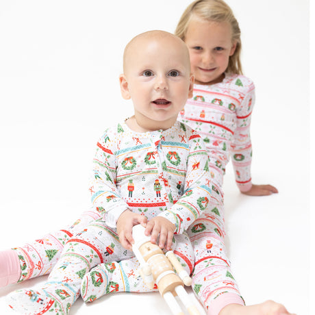 2 Way Zipper Footie - Nutcracker Fair Isle - HoneyBug 