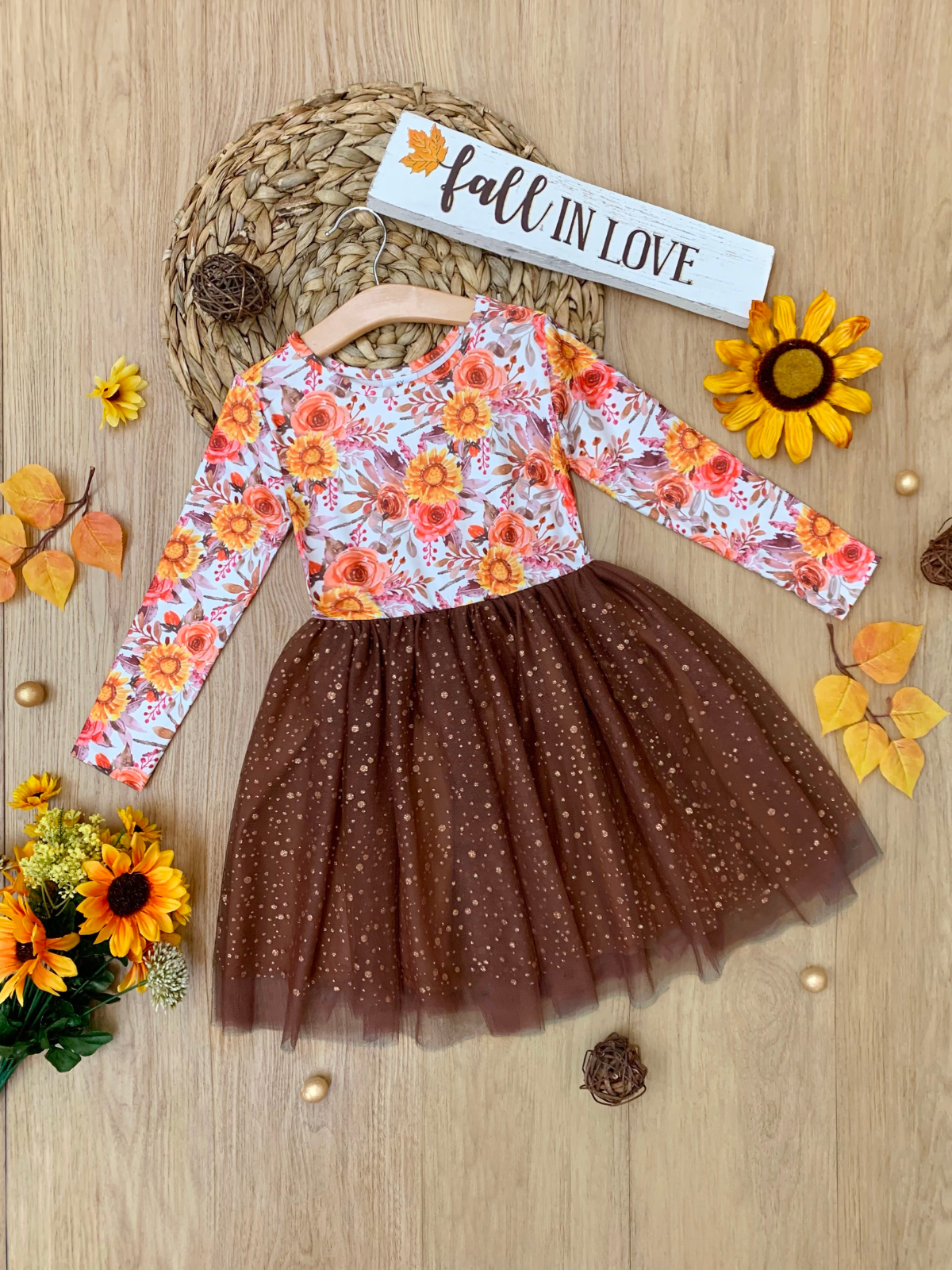 Autumn Floral Tutu Dress