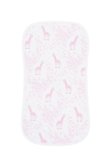 Pink Giraffe Print Burp Cloth - HoneyBug 