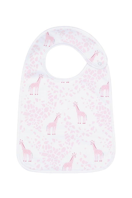 Pink Giraffe Print Feeding Bib - HoneyBug 