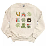 St. Patty's Icons Chart Adult Sweatshirt - HoneyBug 