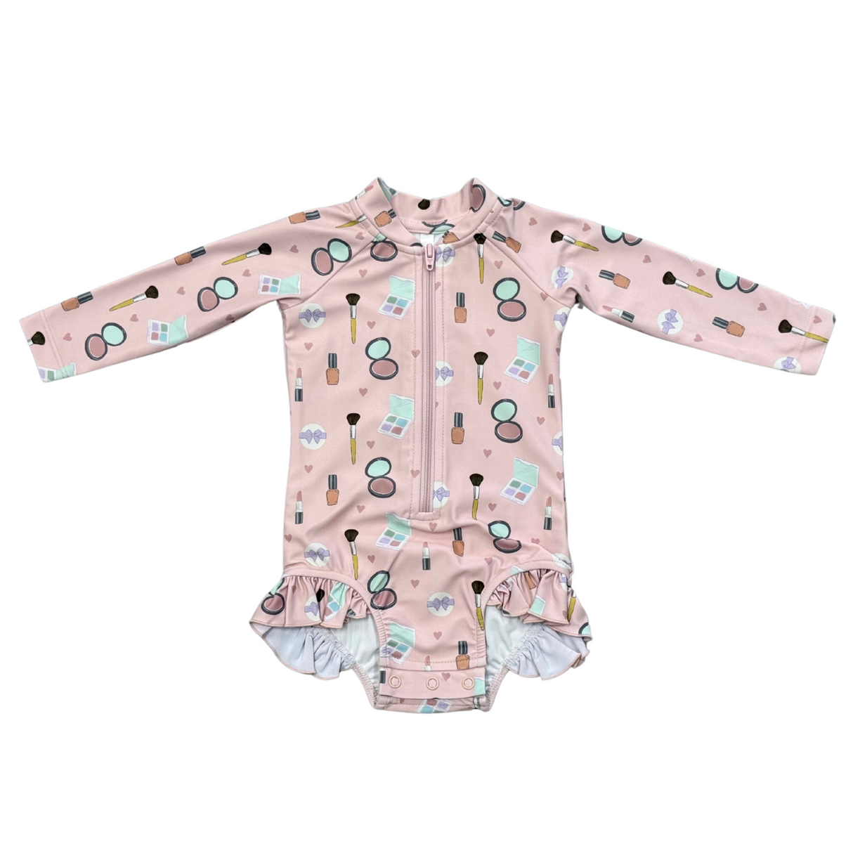 Girl's One-Piece Ruffle Rash Guard Swimsuit