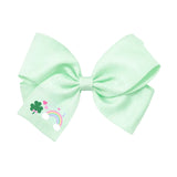 Rainbow Shamrock Hair Bow