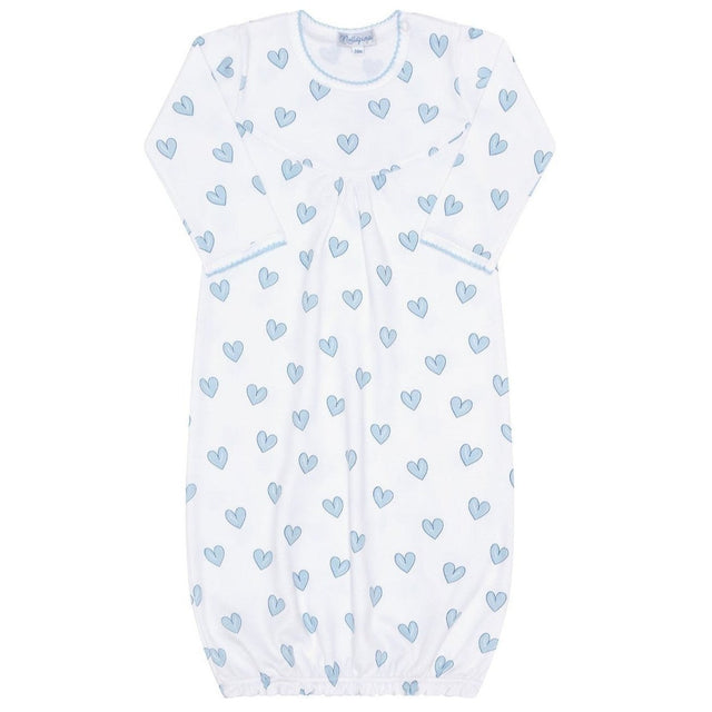 Blue Heart Print Gown - HoneyBug 