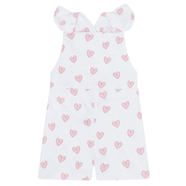 Pink Heart Print Romper - HoneyBug 