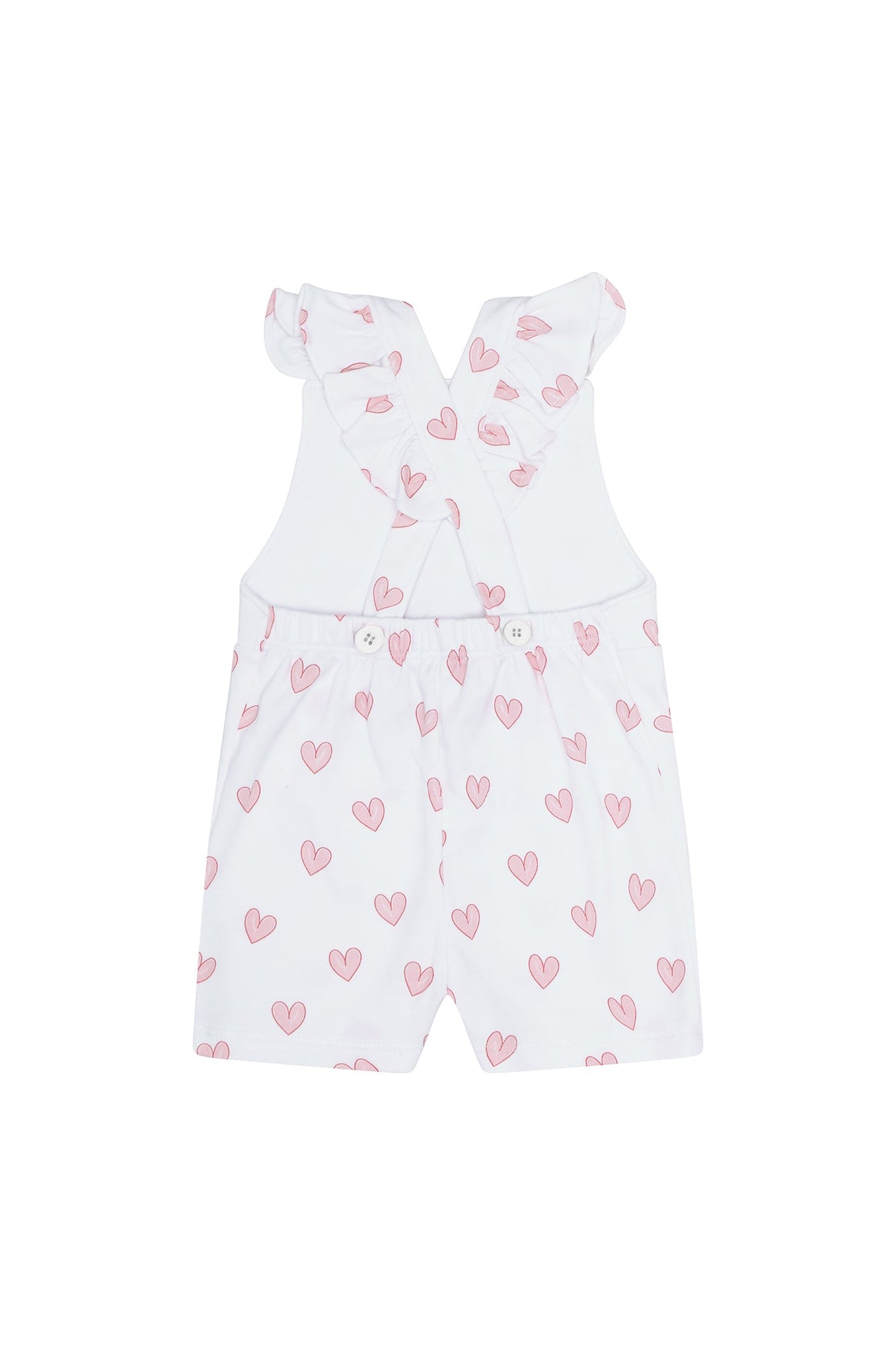 Pink Heart Print Romper - HoneyBug 