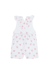 Pink Heart Print Romper - HoneyBug 
