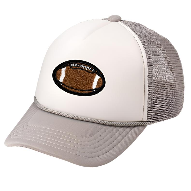 Football Patch Trucker Hat - Gray/White