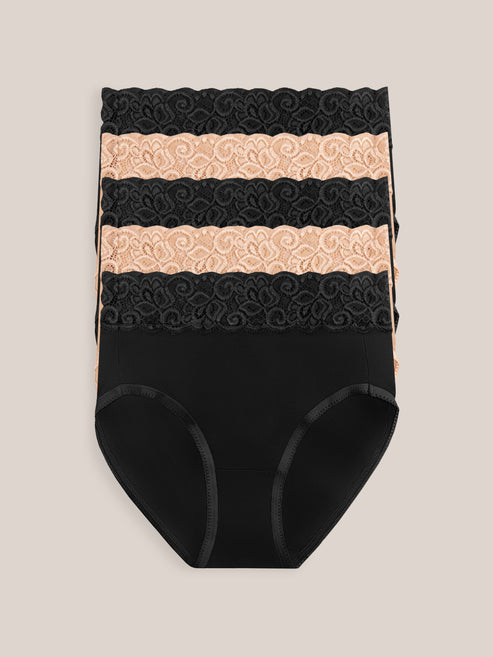 High-Waisted Postpartum Recovery Panties (5-Pack) | Assorted Neutrals - HoneyBug 