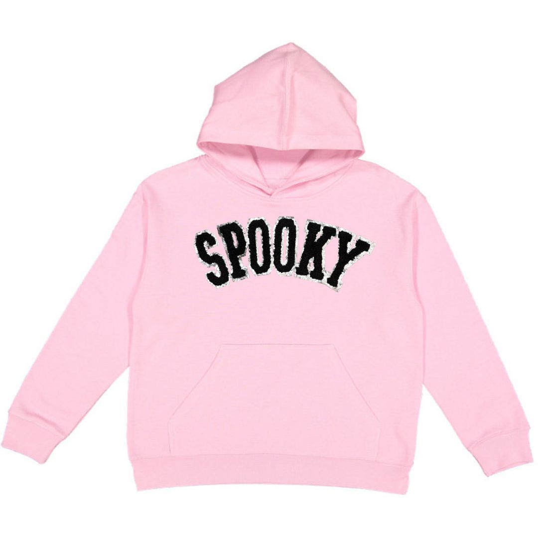 Spooky Patch Halloween Youth Hoodie - Pink