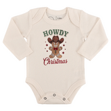 long sleeve graphic bodysuit | howdy gingerbread christmas - HoneyBug 