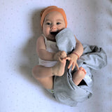 Jersey Knit Cotton Swaddle Blanket and Beanie Gift Set - Heather Grey - HoneyBug 