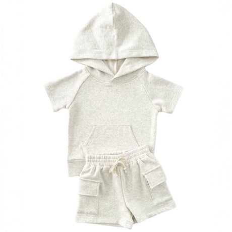 Cargo Shorts Set | Oatmeal - HoneyBug 