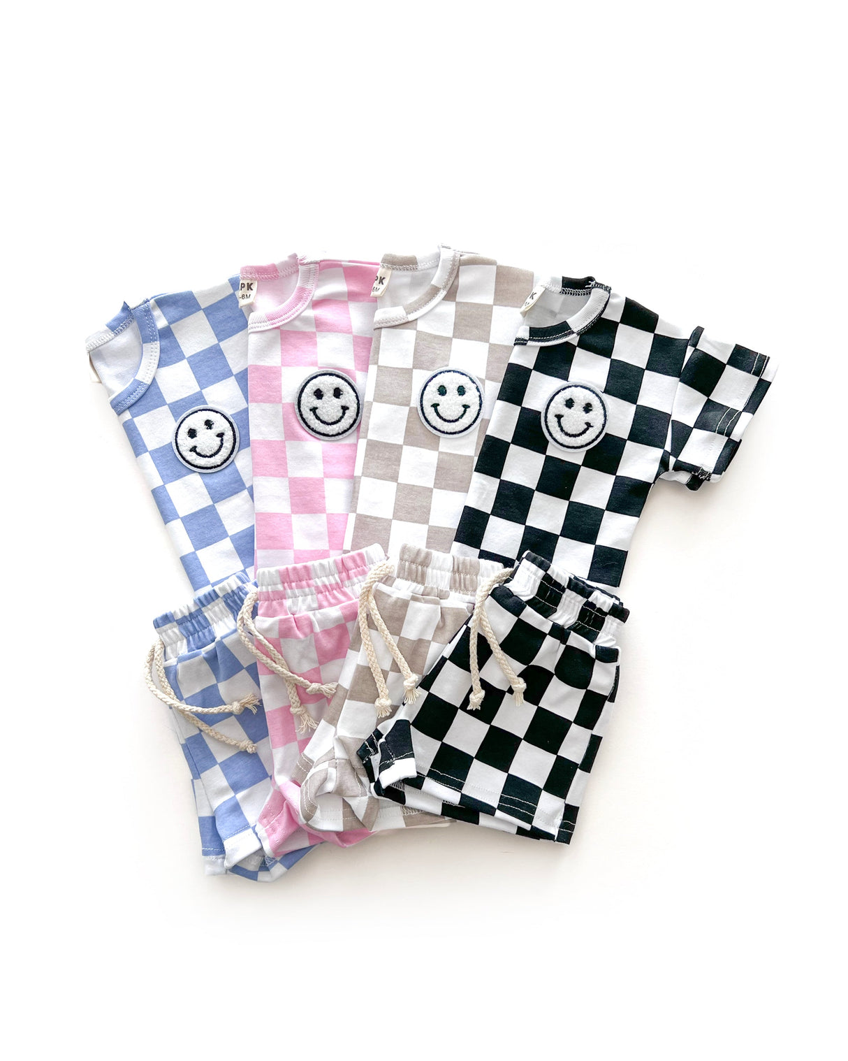 Checkered Shorts Set | Black - HoneyBug 