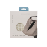 Cotton Muslin Car Seat Canopy - Tan Gingham - HoneyBug 