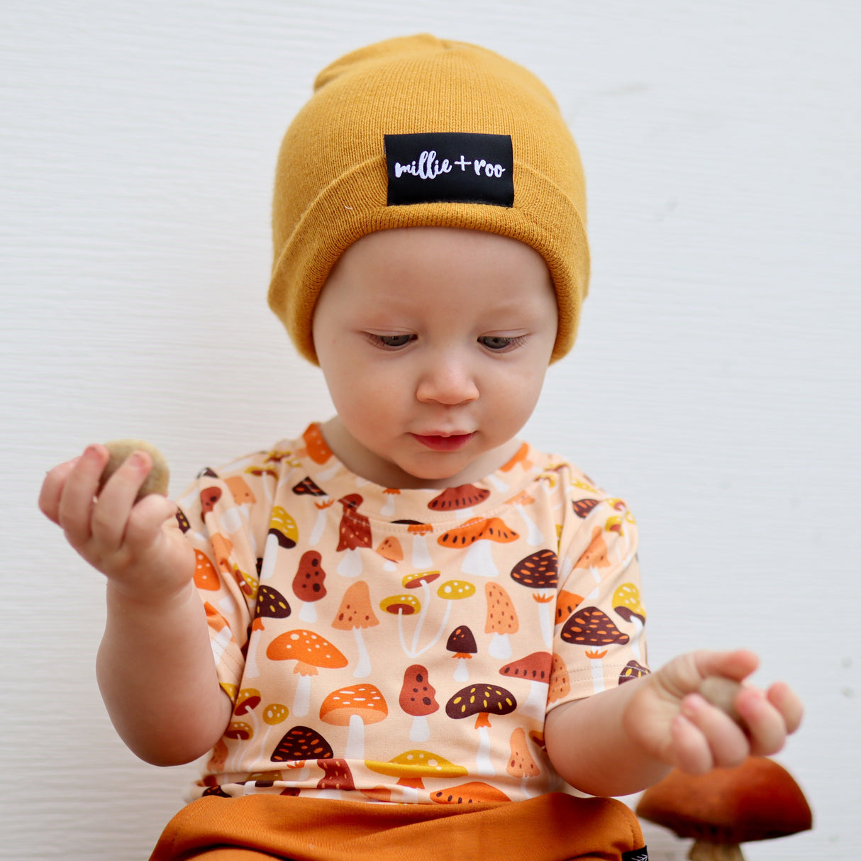 BAMBOO CUFF BEANIE- Honey Mustard - HoneyBug 