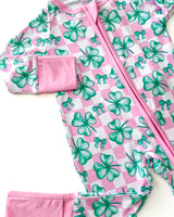 Bamboo Zip Romper | Shamrock & Bows - HoneyBug 