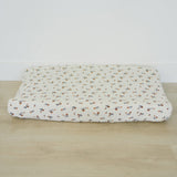 Cream Floral Muslin Changing Pad Cover