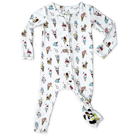 Ice Cream Bamboo Convertible Footie - HoneyBug 