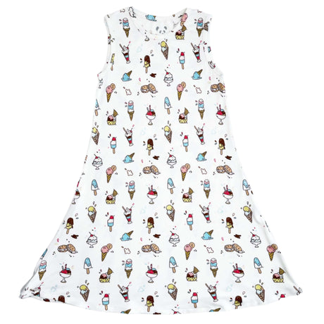 Ice Cream Bamboo Girls' Sleeveless Dress - HoneyBug 
