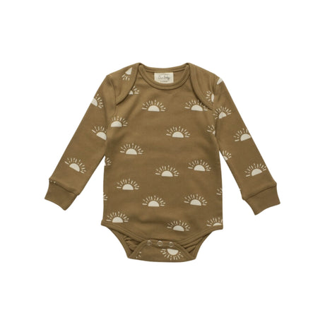 Organic Baby Long Sleeve Bodysuit - Sun - HoneyBug 