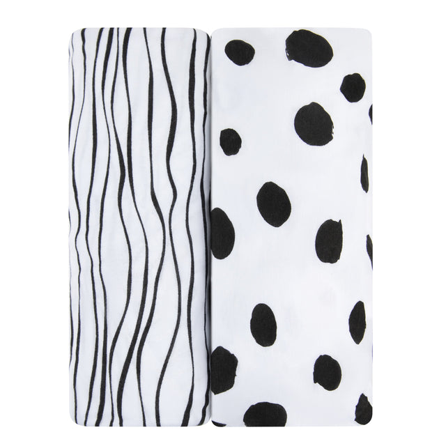 Crib Sheet Set - Black & White Abstract - HoneyBug 