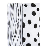 Changing Pad Cover | Cradle Sheet Set - Black & White Abstract - HoneyBug 