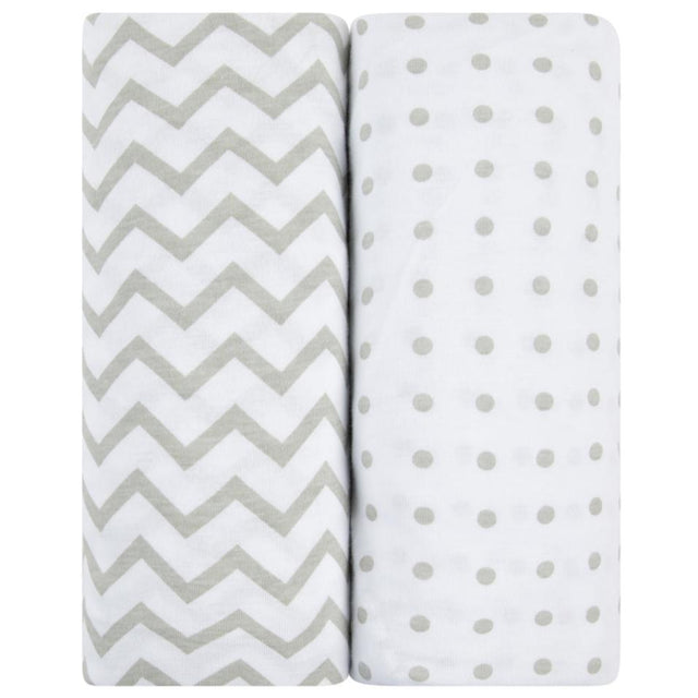 Waterproof Pack N Play I Portable Crib Sheet Set - Grey Chevron - HoneyBug 
